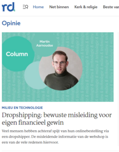 Dropshipping ethisch onverantwoord