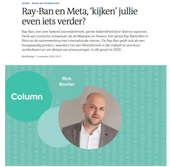 Ray-Ban en Meta, ‘kijken’ jullie even iets verder?
